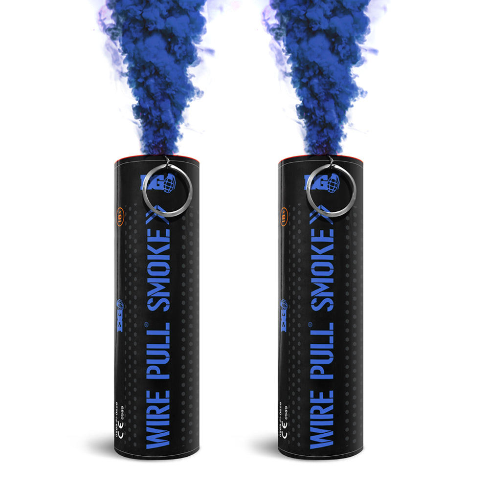 Pack of 2 Gender Reveal Wire Pull Smoke Grenade (BLUE/BOY)